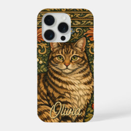 Gato floral botânico vintage elegante
