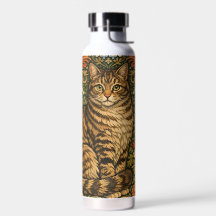 Gato floral botânico vintage elegante