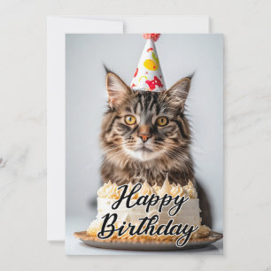 Gato Fluffy Adorável - Cartões de Aniversário do G