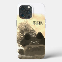 Gato Fluffy Dourado e Negro