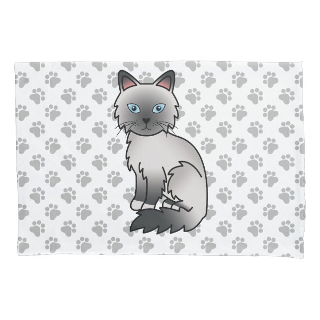 Gato fofo da raça Birman / Ragdoll de Pontos Azuis (Frente)