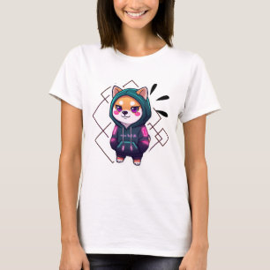 Gato Fofo de Anime com Camiseta de Moletom