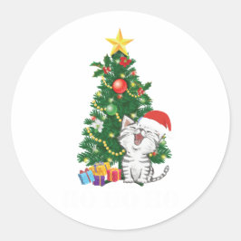 Gato Fofo do Papai Noel Adesivo de Natal – Gato de