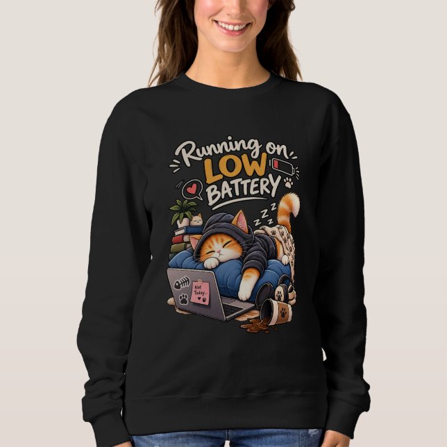 Gato Funcionando com Bateria Baixa – Camiseta Dive (Frente)