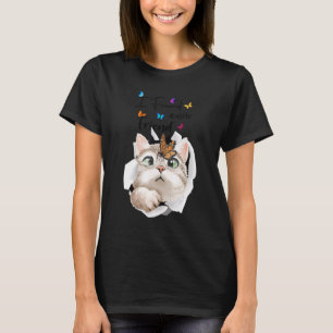 Gato Funny Retro Vintage Bonito Camisetas Borbolet