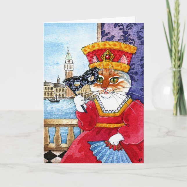 Gato Gato Bastante Aniversário ou Cartão de Ocasiã (Frente)