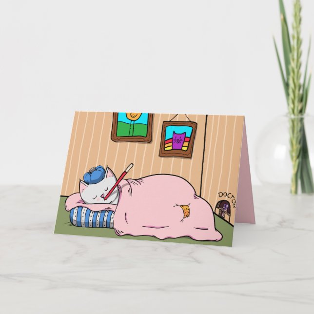 Gato Gato Gato Doente, Pegue Bem Em Breve Cartão (Frente)