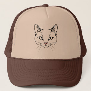 Gato giro em chapéu - Boné ajustável divertido