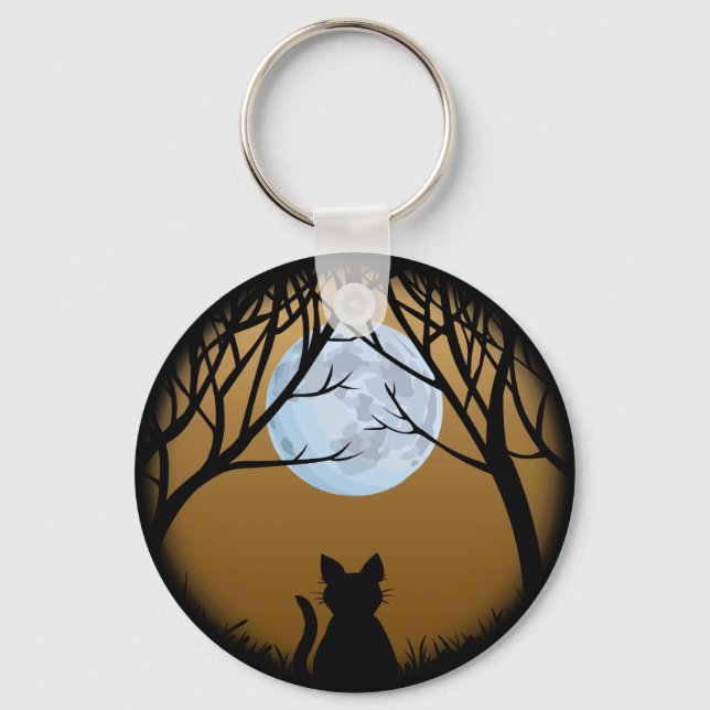 Gato Gordo Chaveiro Black Cat Gifs Chaveiros De An (Frente)