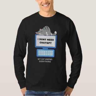 Gato GPT Trabalhando Ai Camiseta de Gato Legal Gat