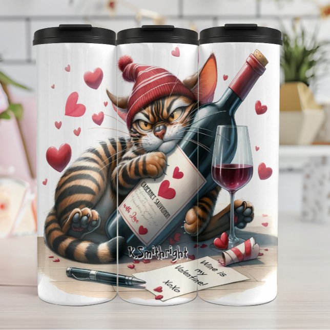 Gato Grumpy com Garrafa de Vinho (Criador carregado)