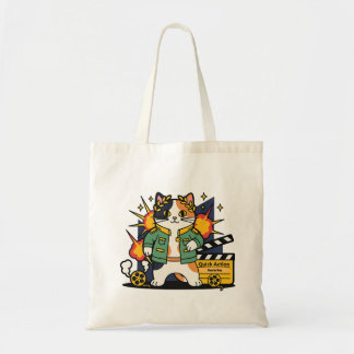 Gato Herói de Ação no Set - Bolsa Tote