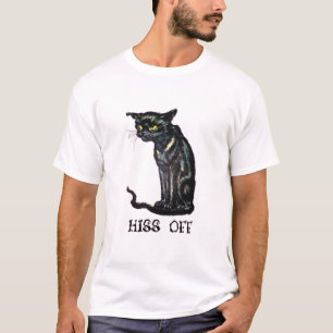 Gato Hiss Fora - Engraçado Gato Preto Com T-Shirt