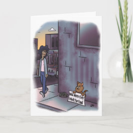 Gato Implante Com Cartão De Saudação De Sinal