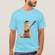 Gato jogando camiseta de beisebol