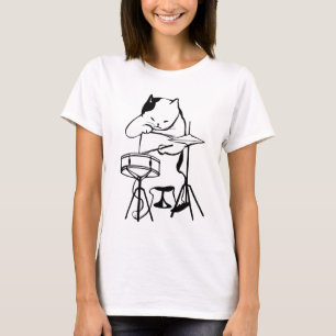 GATO JOGANDO DROMMER T-SHIRTS CAMISETAS