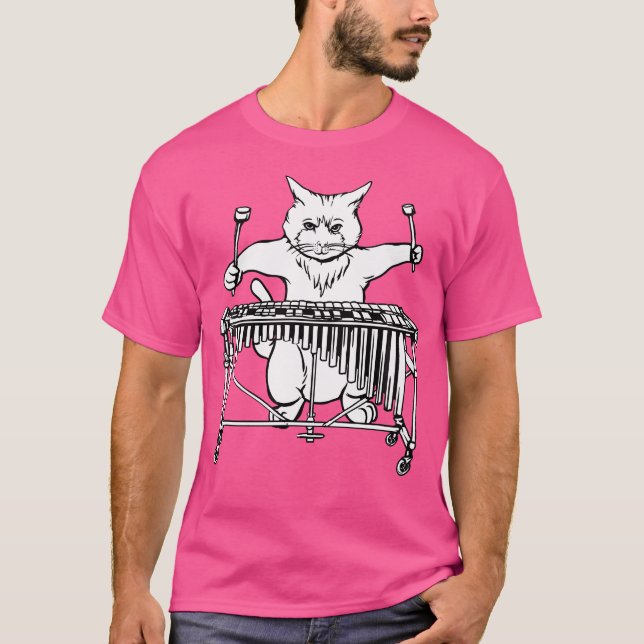 Gato Jogando Vibraphone T Camisa Jazz Marimba (Frente)