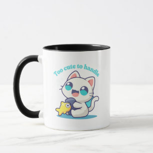 Gato Kawaii, caneca colorida