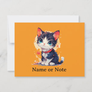 Gato Kawaii Fofo para Amantes de Gatos, Convite