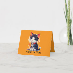 Gato Kawaii Fofo para Convite Dobrado para Amantes