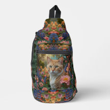 Gato laranja branco bonito em jardim floral