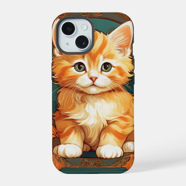 Gato Laranja Estilo Alphonse Mucha (Verso)