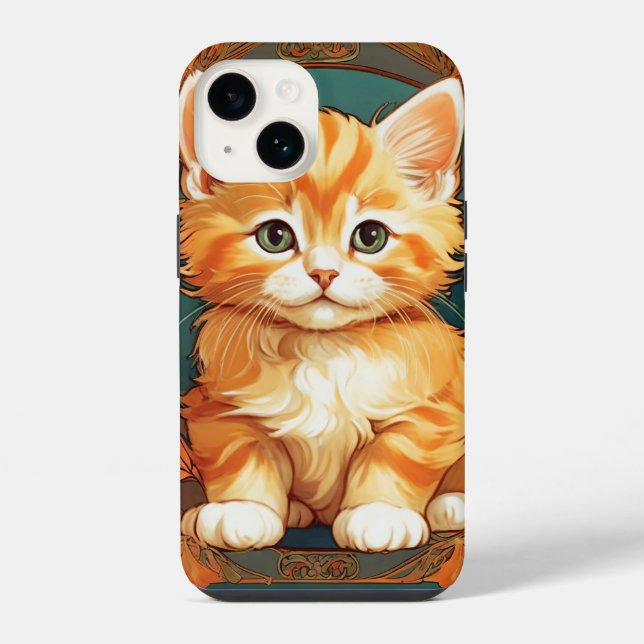 Gato Laranja Estilo Alphonse Mucha (Verso)
