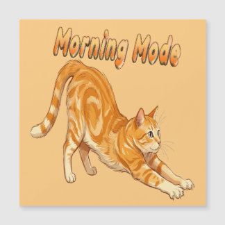 Gato Laranja Listrado Esticando Modo Matinal Gato