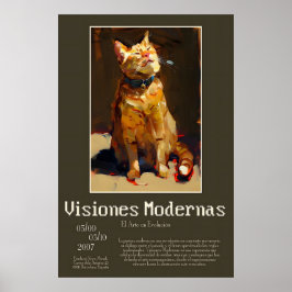 Gato Laranja Tabby Impressão Artística Animal Expr