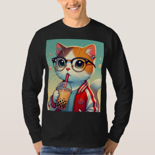 Gato legal bebendo boba Camiseta