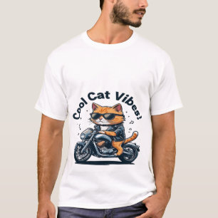 Gato legal Vibes Motocicleta T-Shirt Funny Biker C