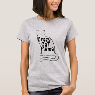 Gato Louco Mamãe Camisa Design Engraçado Camisa De
