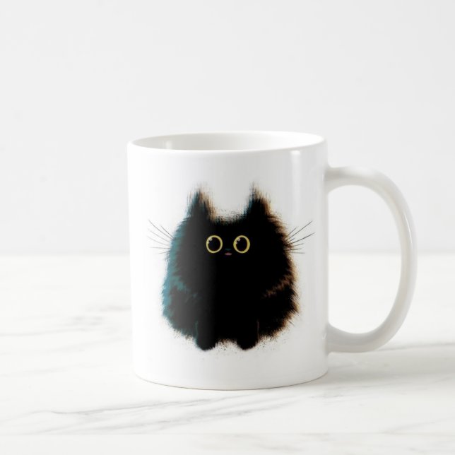 Gato macio engraçado na caneca de café (Direita)