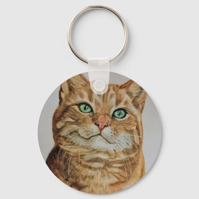 Gato malhado em chaveiro (Frente)