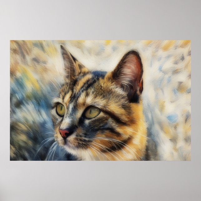 Gato Malhado Poster de Arte Gato Amante (Frente)