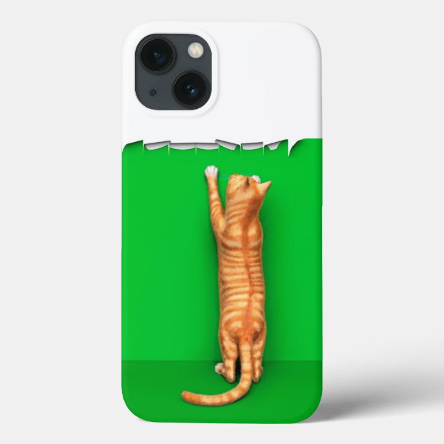 Gato marrom-vermelho rasga estojo de iPhone Case-M (Verso)