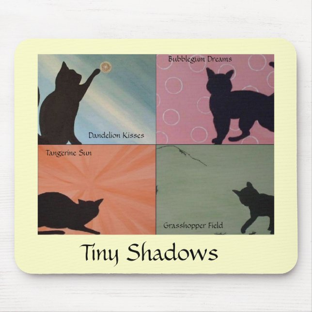 Gato minúsculo Mousepad das sombras - AMARELO (Frente)