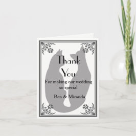 Gato Moderno de Cartões de agradecimentos de Casam