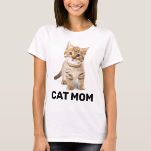 GATO MOM GINGER KITTEN LADIS T-SHIRTS