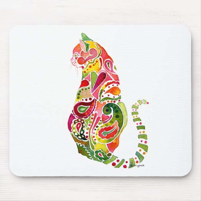 Gato Mousepad de Paisley (Frente)