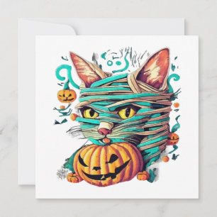 Gato Múmia Divertido Halloween