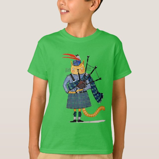 Gato na gaita de foles - Camiseta (Frente)