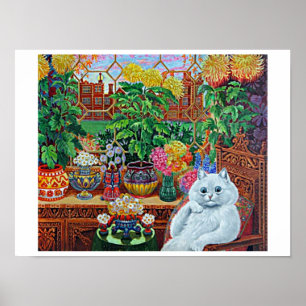 Gato na Sala do Jardim por Louis Wain Poster