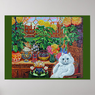 Gato na Sala do Jardim por Louis Wain Poster