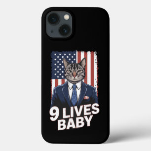 Gato na Suíte com Cabelo de Trump Bandeira America