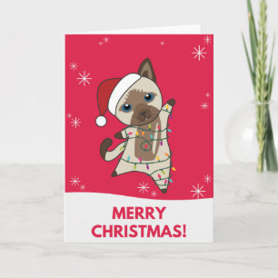 Gato Natal Neve Inverno Animais Gatos Cartão