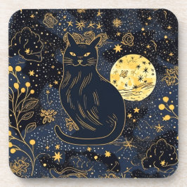 Gato Negro da Porta copos do céu estrelado