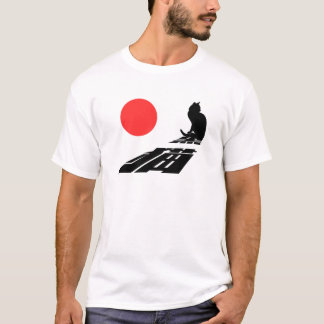 Gato negro, kuro neko, camiseta kanji legal japone