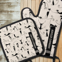 Gato Negro Moderno do século médio