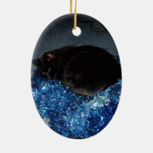 GATO NEGRO, ORNAMENTO DE NATAL DE MERCADORIAS